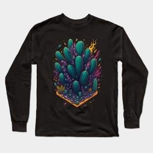 Cactus graffiti art design Long Sleeve T-Shirt